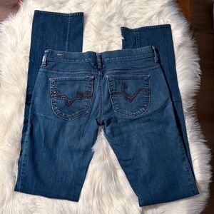 Diesel “Liv” Slim Straight Embroidered Pocket Jeans Made In Italy
